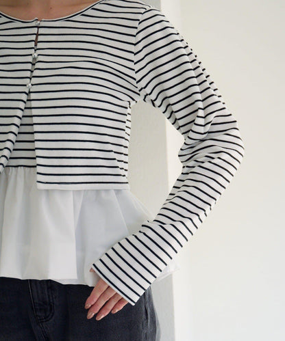 泡泡吊帶開衫套裝