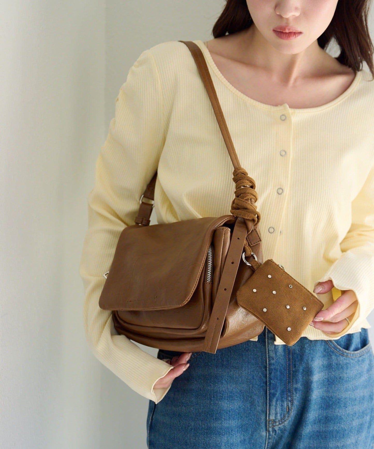 鉚釘裝飾 化妝包和單肩包