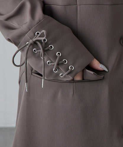 袖口繫帶設計 襯衫夾克