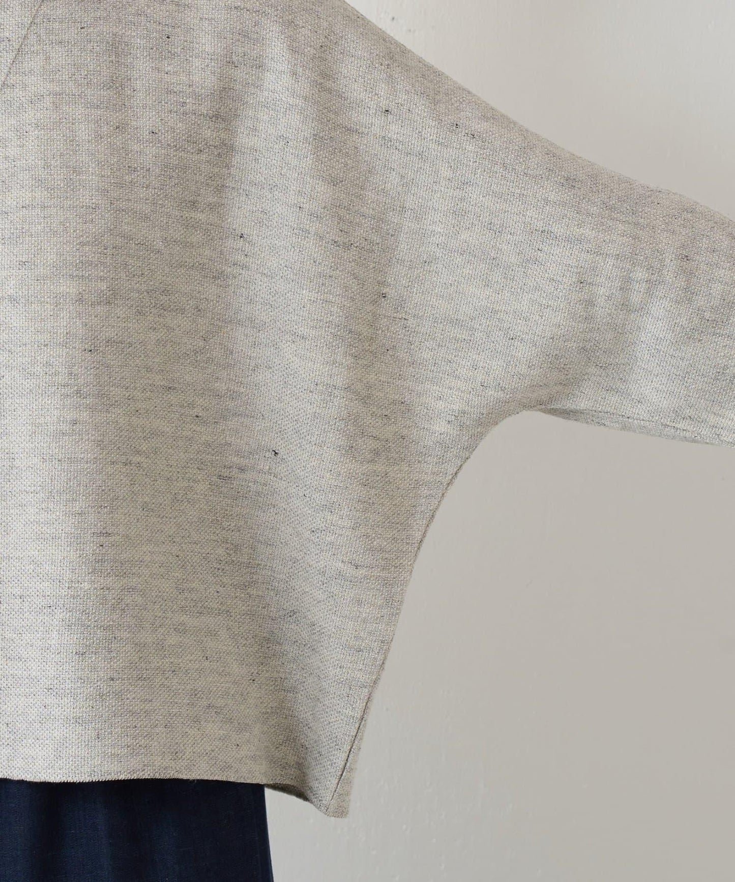 亞麻Inlay針織套頭上衣