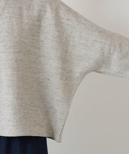 亞麻Inlay針織套頭上衣