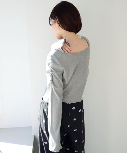 波點與純色 針拔羅紋 針織開衫