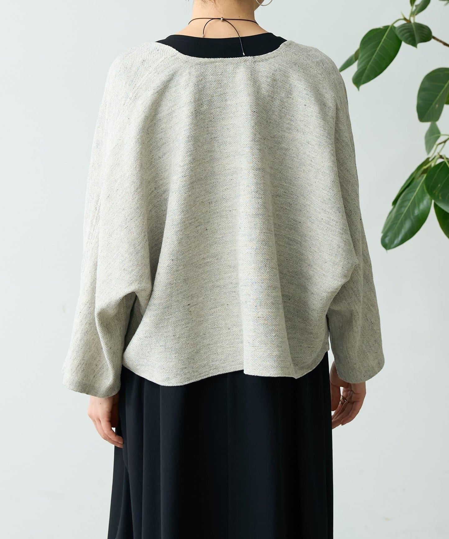 亞麻嵌織針織開衫