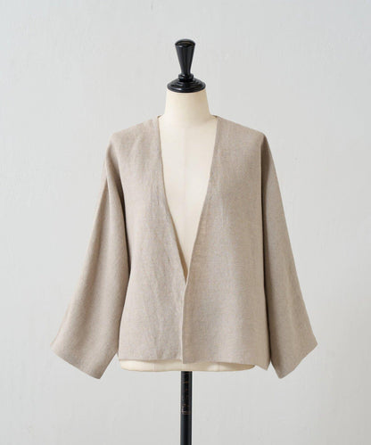 亞麻嵌織針織開衫