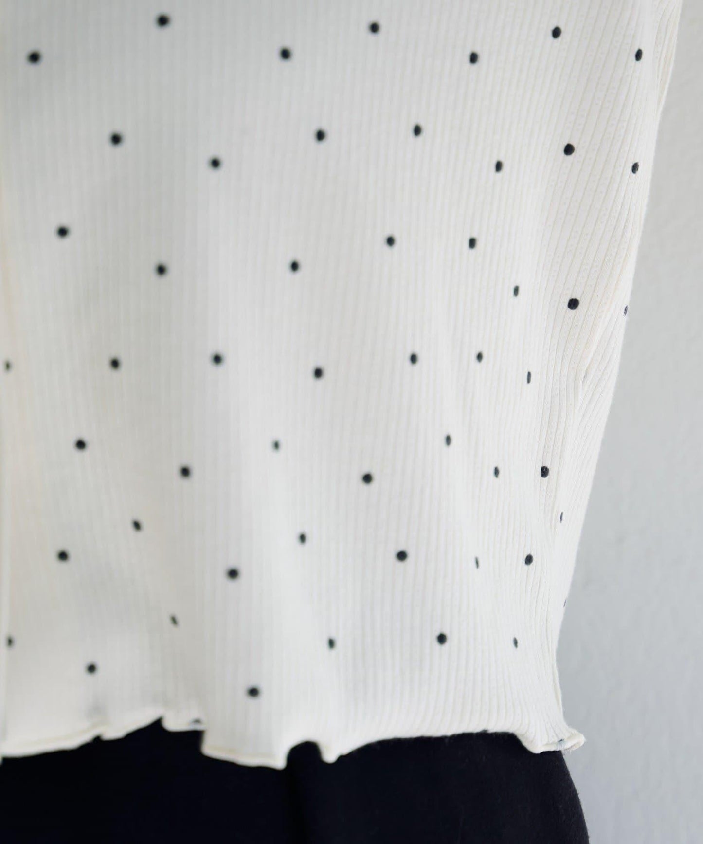 波點與純色 針拔羅紋 針織開衫