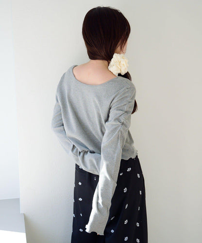 波點與純色 針拔羅紋 針織開衫