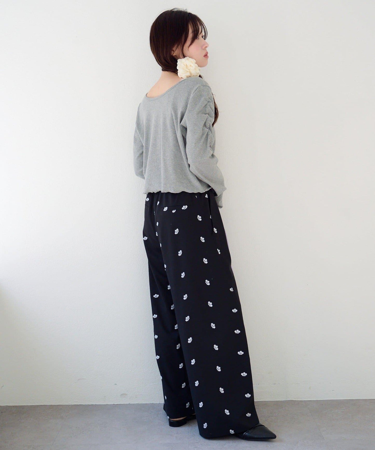 波點與純色 針拔羅紋 針織開衫