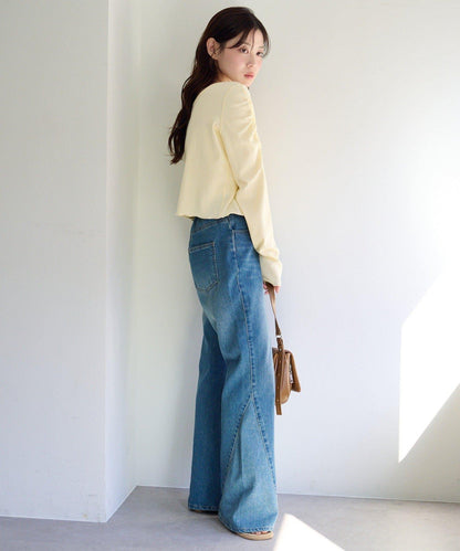 波點與純色 針拔羅紋 針織開衫