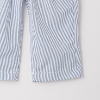 條紋 腰部褶皺 休閒褲