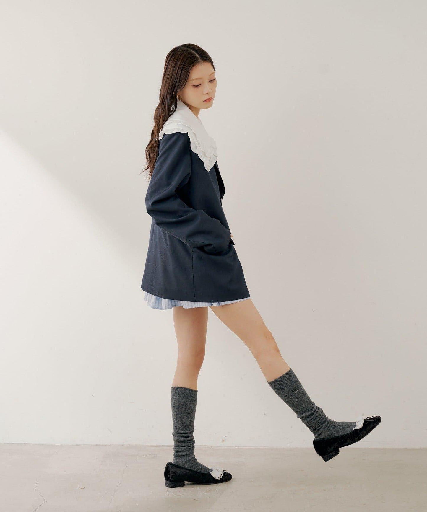 SALON by Chico 可拆卸領 雙層荷葉邊 外套