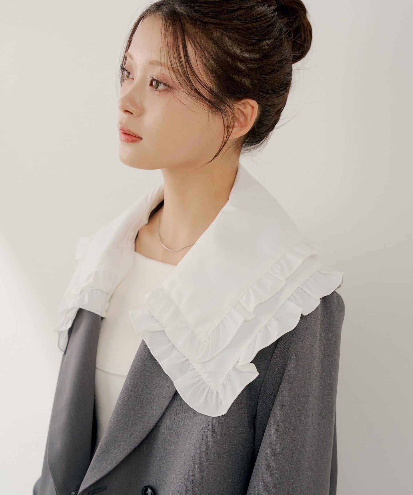 SALON by Chico 可拆卸領 雙層荷葉邊 外套