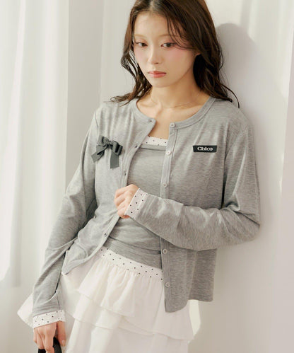 短款針織開衫＋抹胸上衣套裝