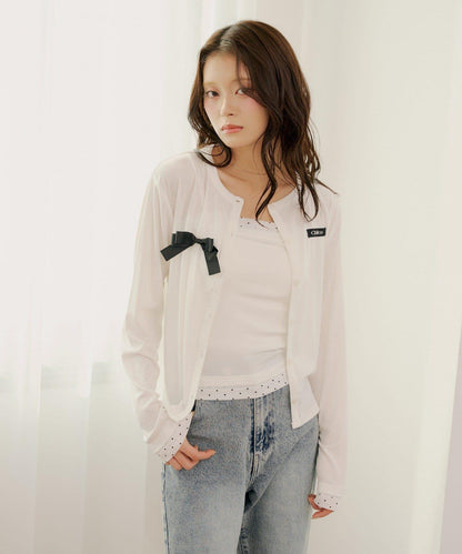 短款針織開衫＋抹胸上衣套裝