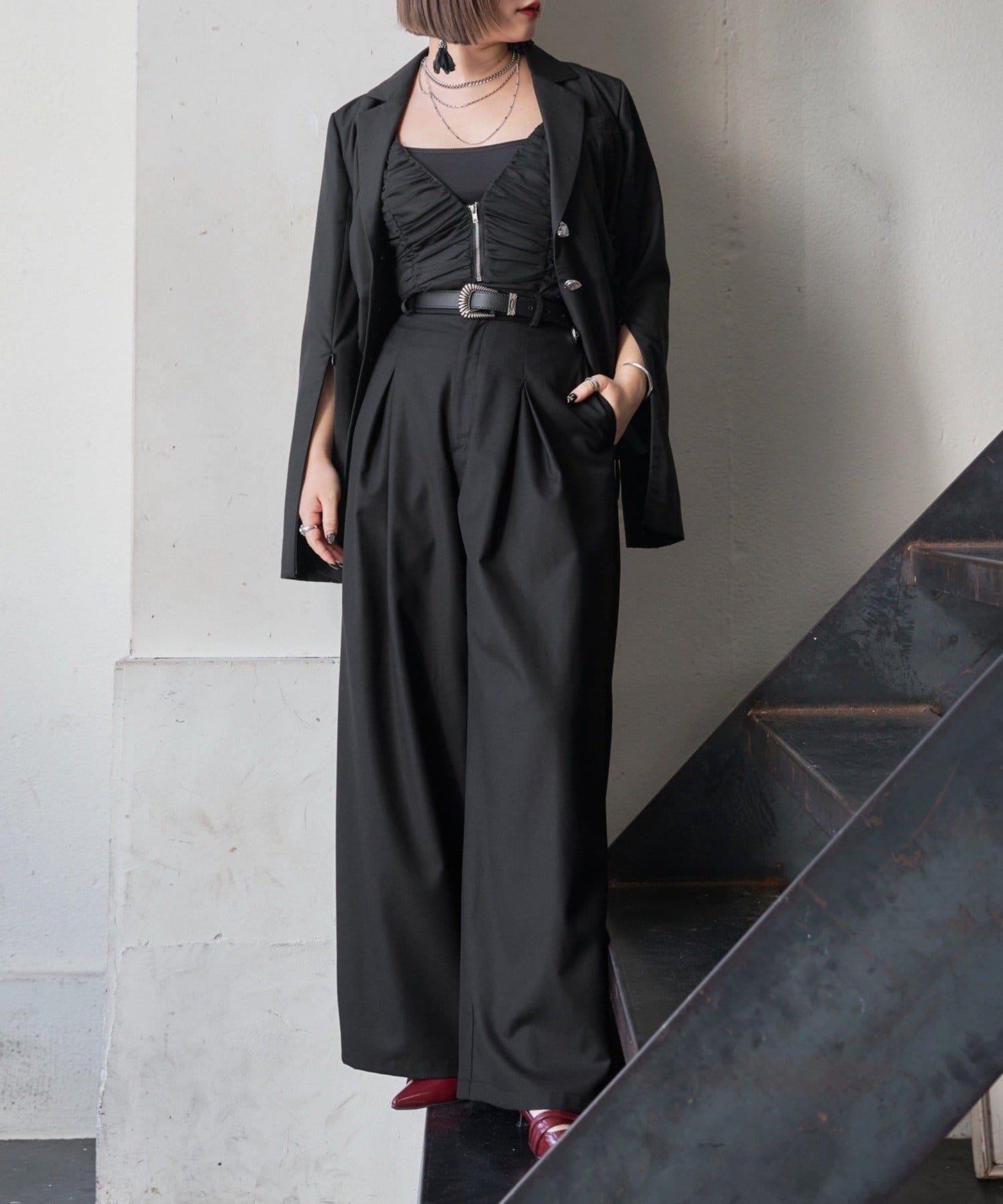 Mavie..7 側繫帶設計夾克