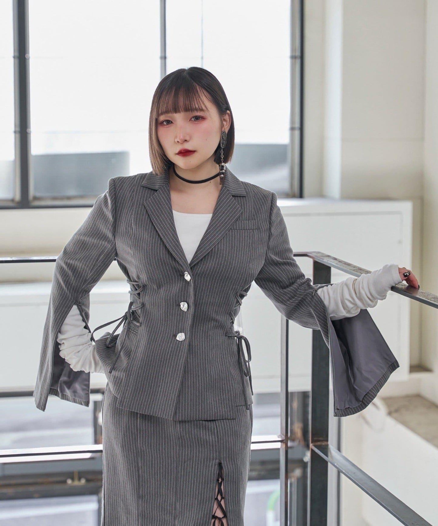 Mavie..7 側繫帶設計夾克