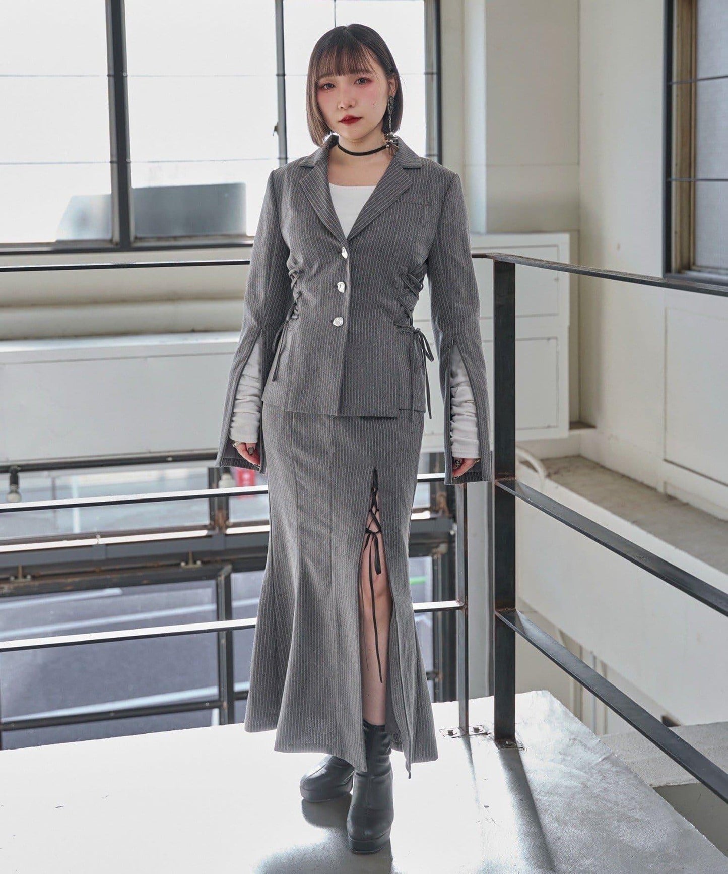 Mavie..7 側繫帶設計夾克