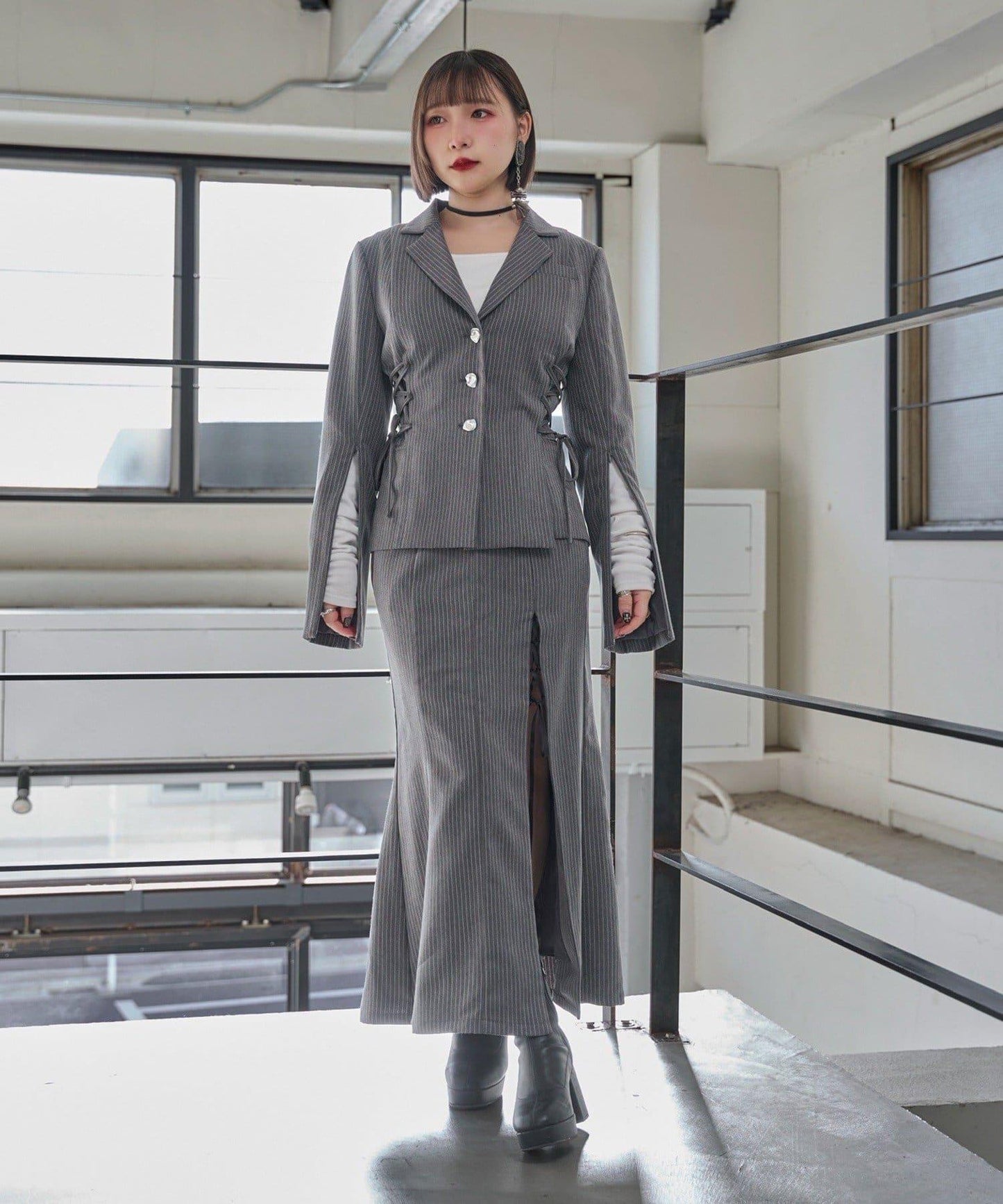 Mavie..7 側繫帶設計夾克