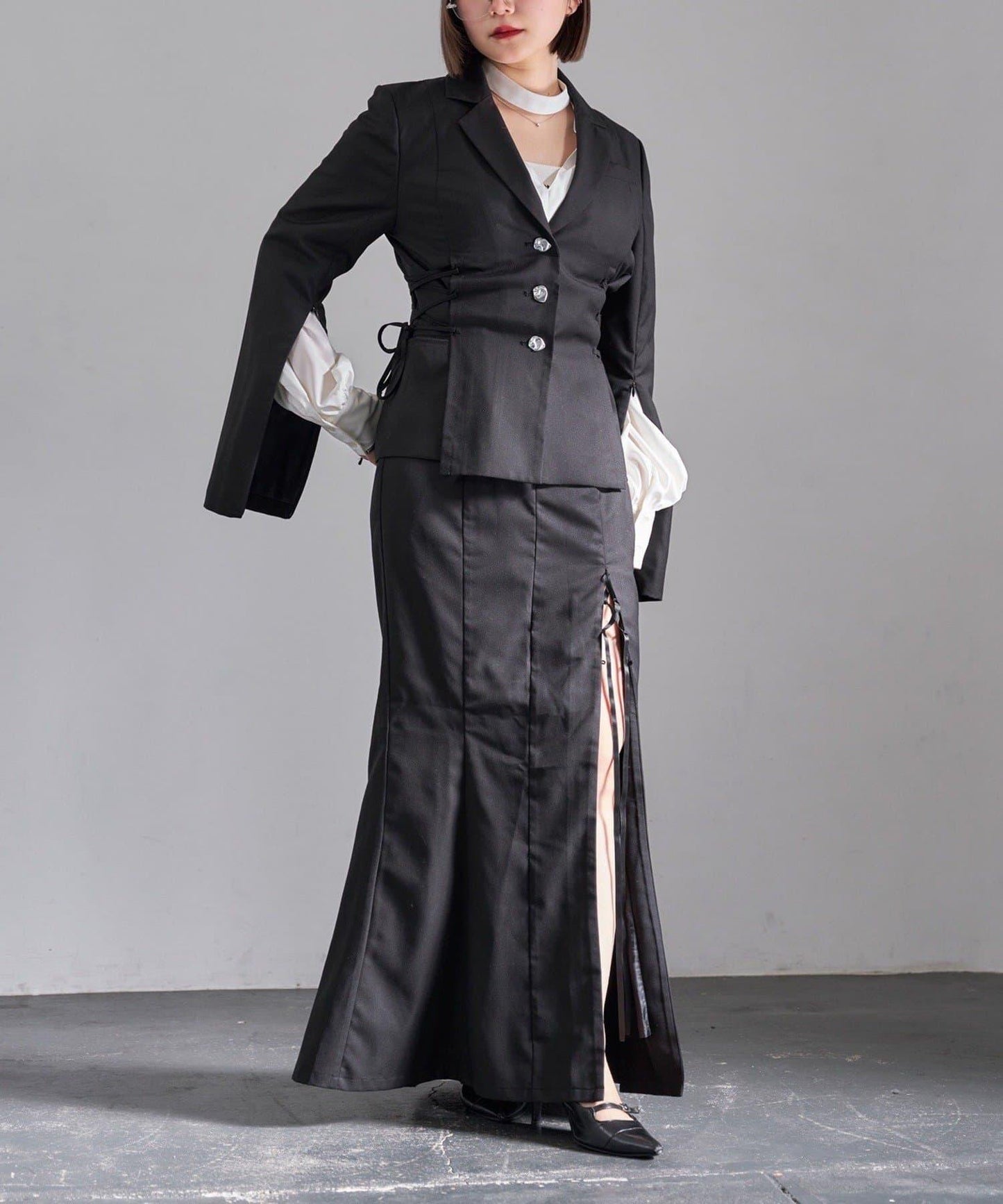 Mavie..7 側繫帶設計夾克