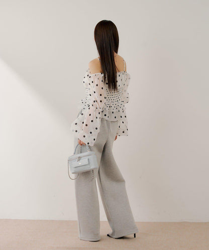 SALON by Chico 可拆卸袖荷葉擺褶皺襯衫