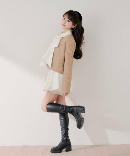 粗花呢金色紐扣 合作企劃系列 夾克