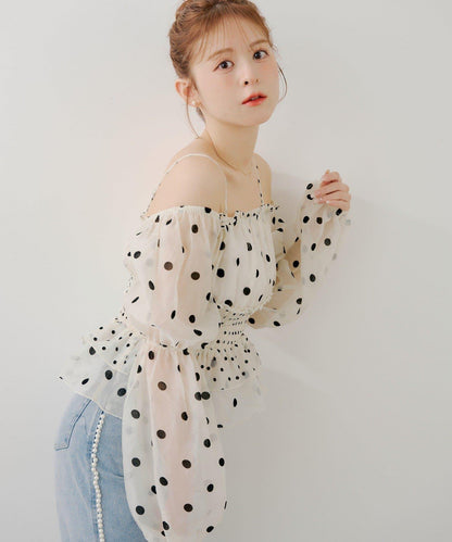 SALON by Chico 可拆卸袖荷葉擺褶皺襯衫