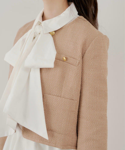 粗花呢金色紐扣 合作企劃系列 夾克