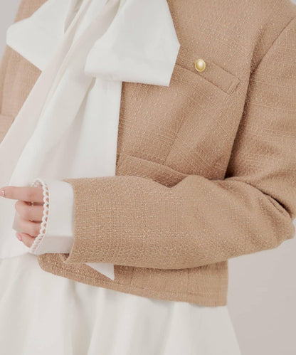 粗花呢金色紐扣 合作企劃系列 夾克