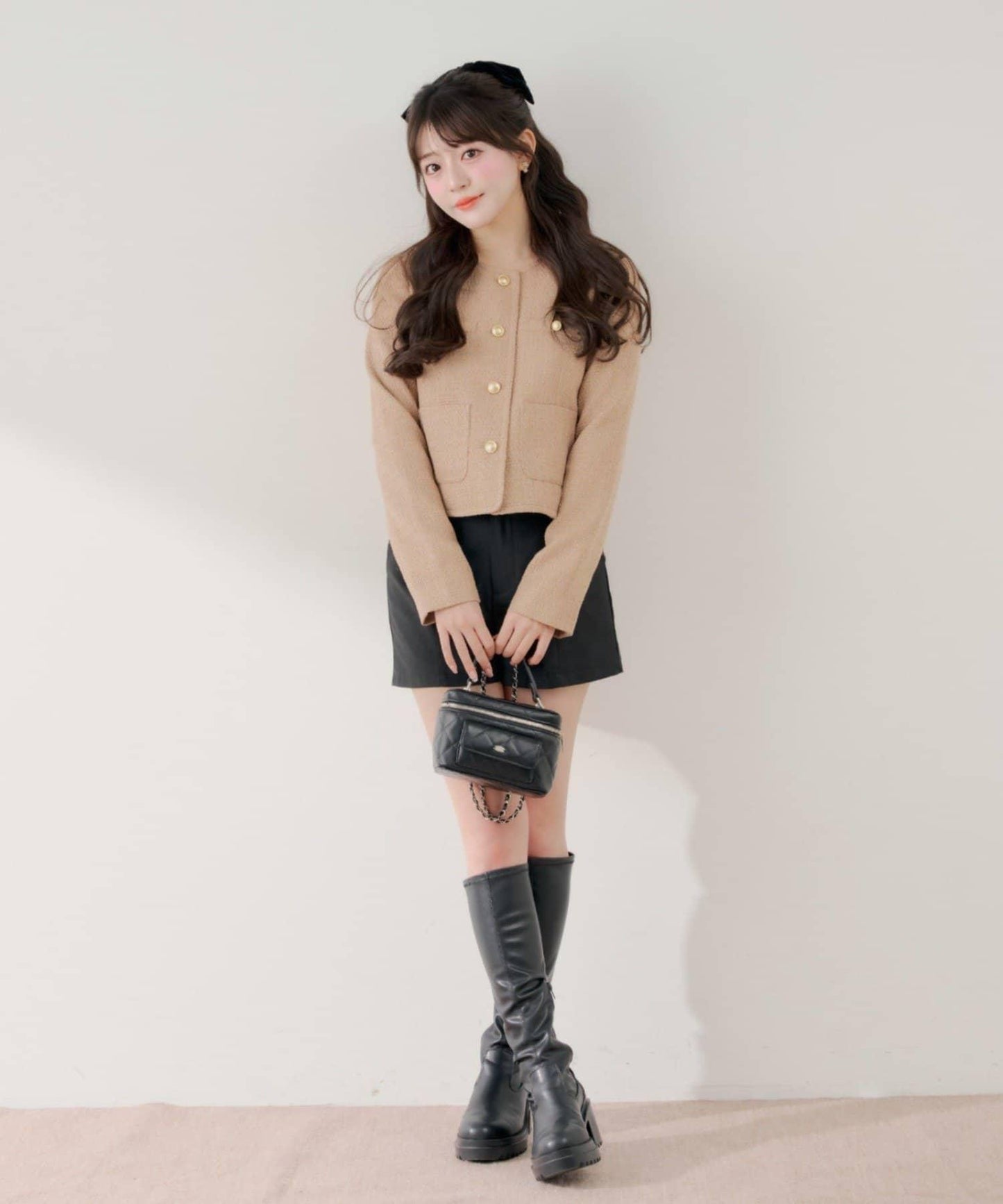 粗花呢金色紐扣 合作企劃系列 夾克