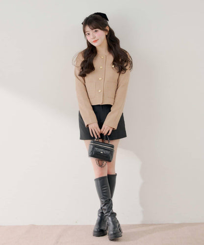 粗花呢金色紐扣 合作企劃系列 夾克