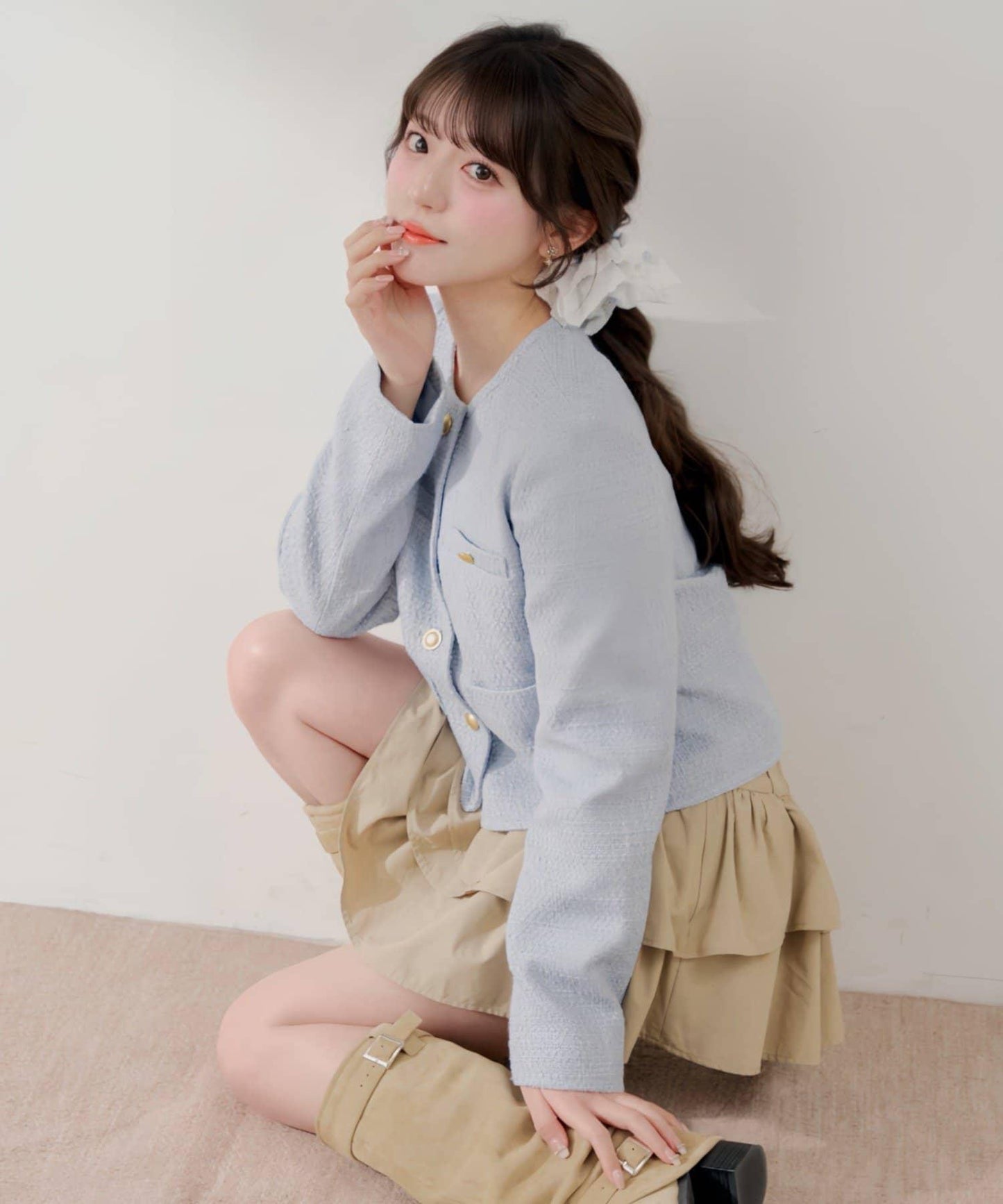 粗花呢金色紐扣 合作企劃系列 夾克