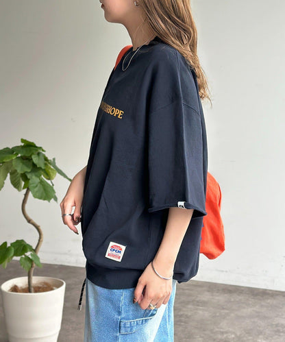 做舊染色 五分袖 毛圈衛衣