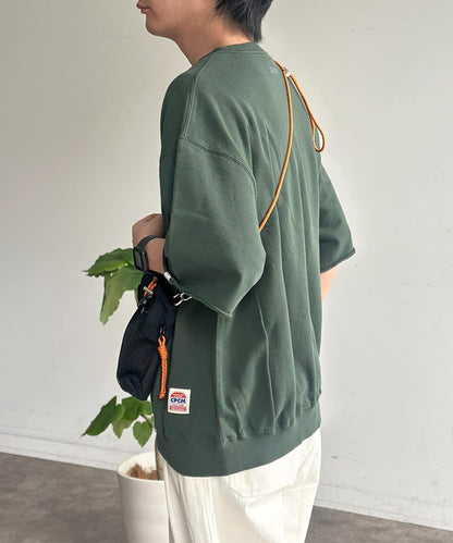 做舊染色 五分袖 毛圈衛衣