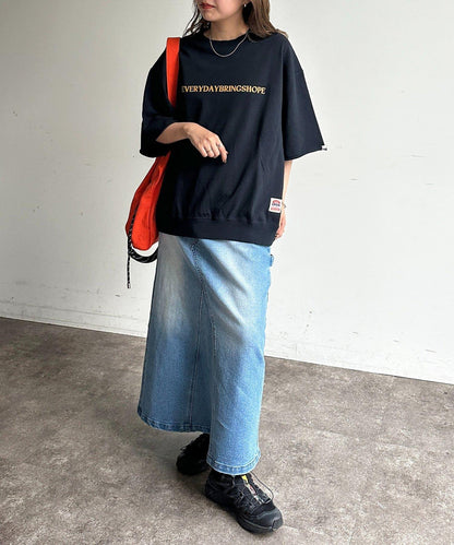 做舊染色 五分袖 毛圈衛衣