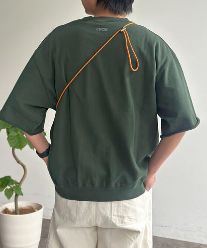 做舊染色 五分袖 毛圈衛衣