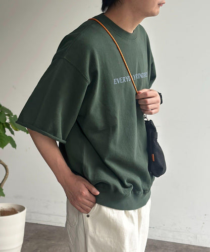 做舊染色 五分袖 毛圈衛衣