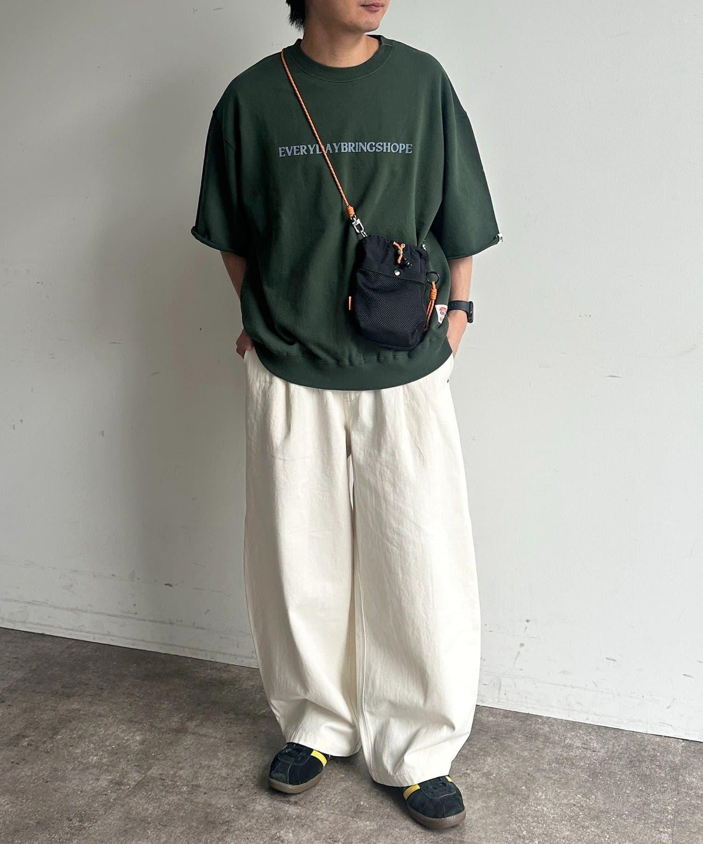 做舊染色 五分袖 毛圈衛衣