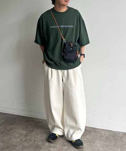 做舊染色 五分袖 毛圈衛衣