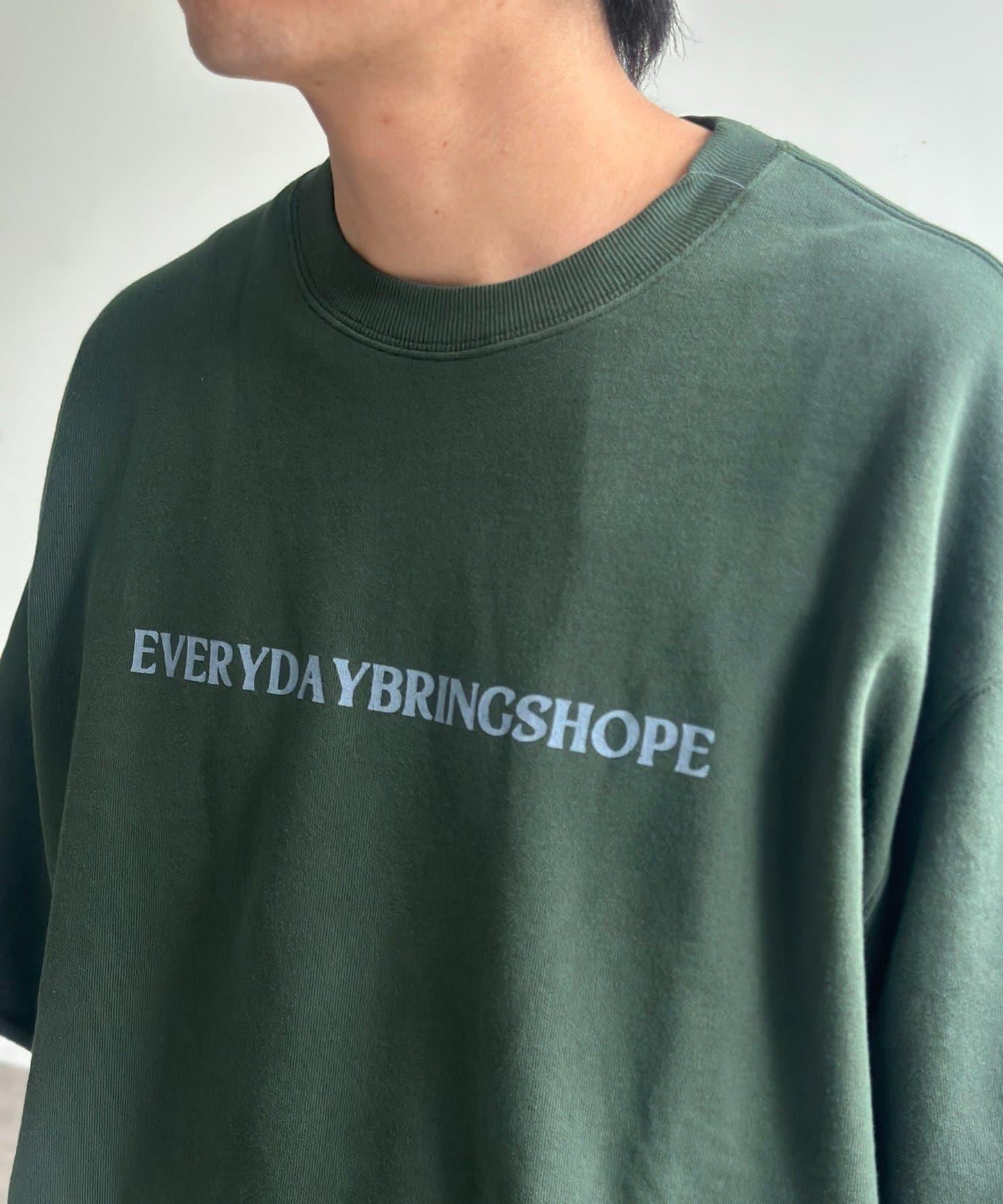 做舊染色 五分袖 毛圈衛衣