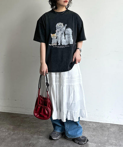 復古風動物圖案T恤