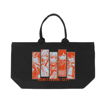 神椿市建設中。（神椿市建設中。） 集合休閒搖滾款 大號拉鍊托特包