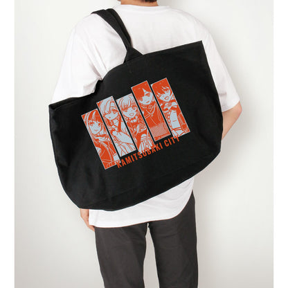 神椿市建設中。（神椿市建設中。） 集合休閒搖滾款 大號拉鍊托特包