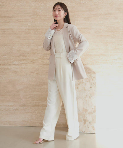 喇叭袖 可翻面蕾絲 上衣