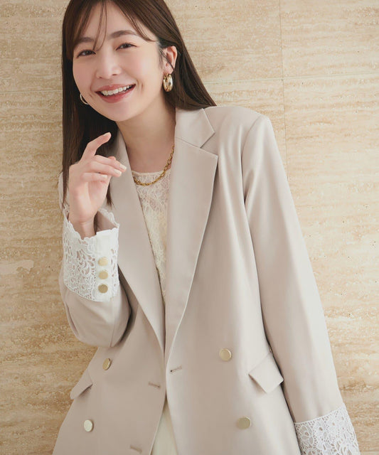 袖口蕾絲設計 夾克