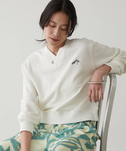 earthy_ 有機棉 V領設計 衛衣