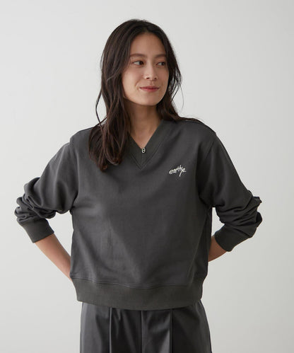 earthy_ 有機棉 V領設計 衛衣