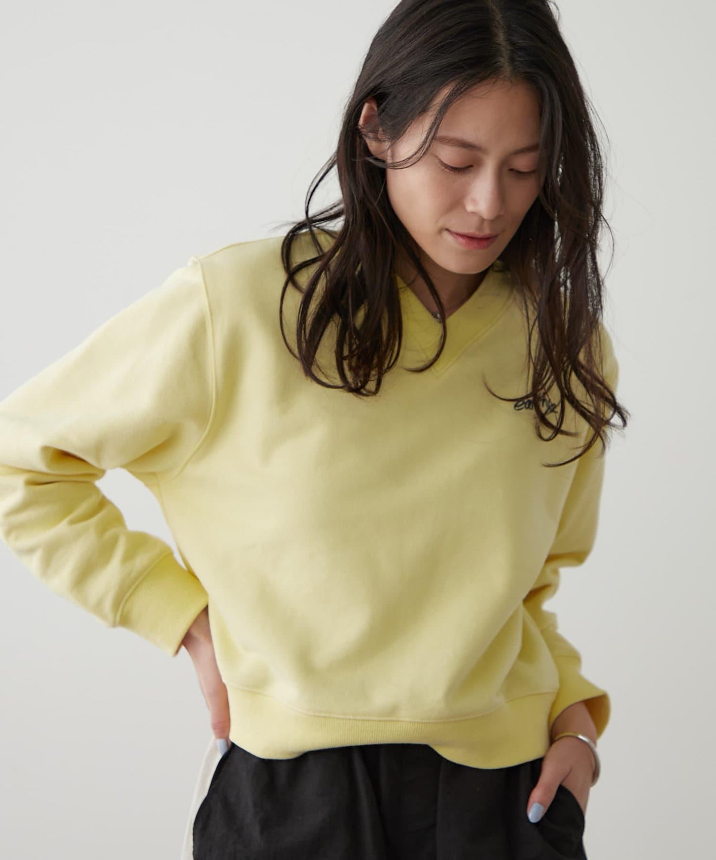 earthy_ 有機棉 V領設計 衛衣