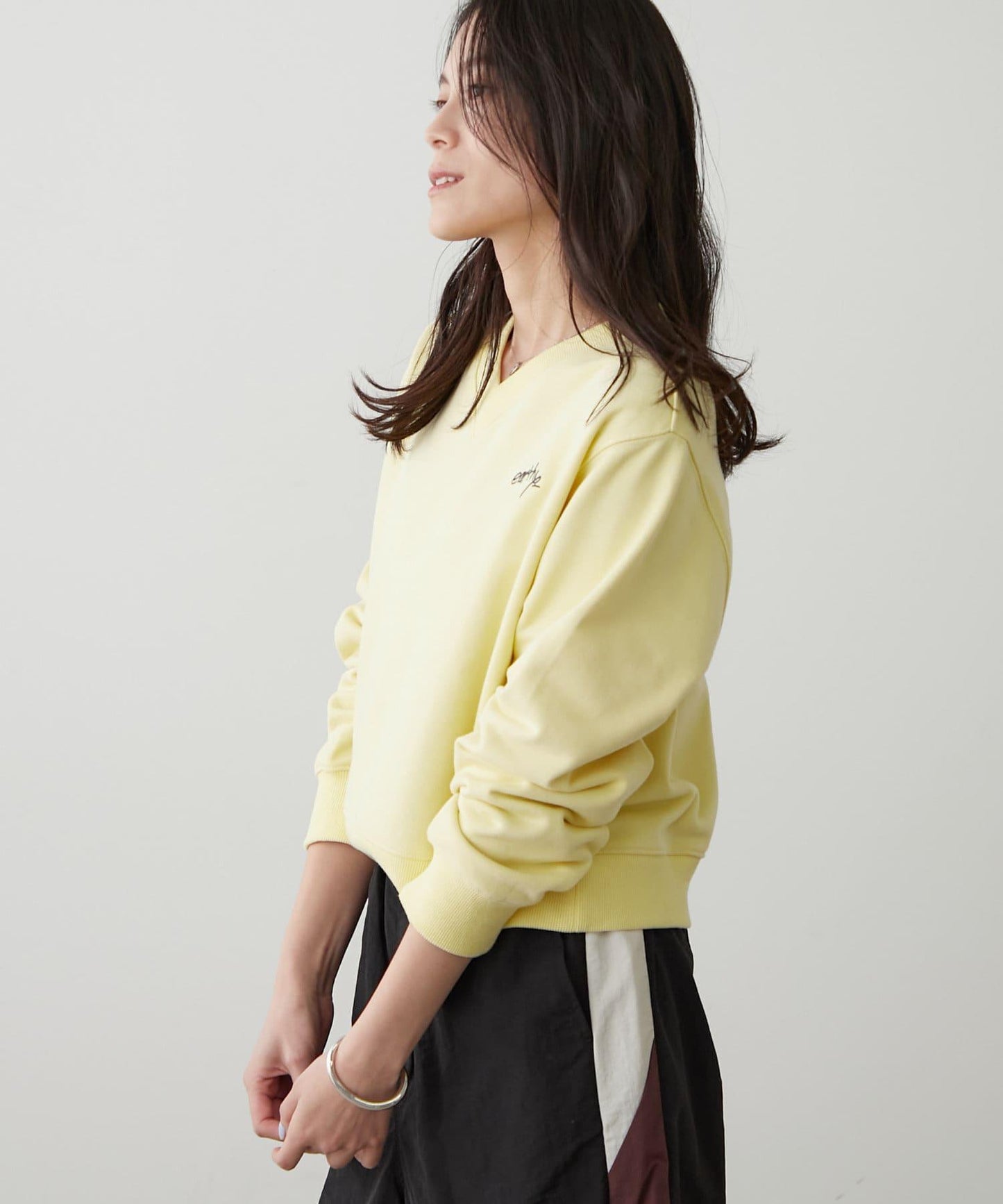 earthy_ 有機棉 V領設計 衛衣