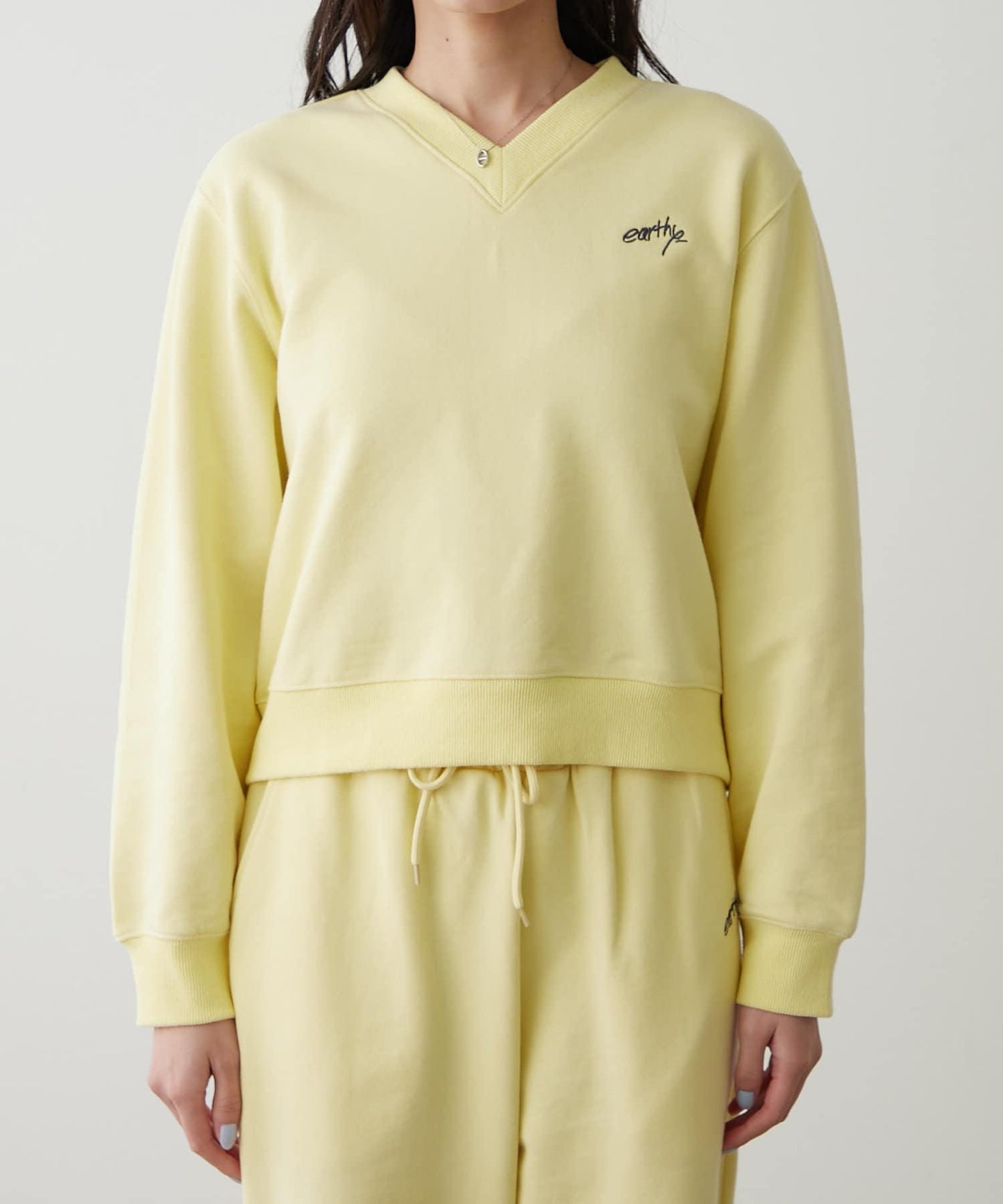 earthy_ 有機棉 V領設計 衛衣
