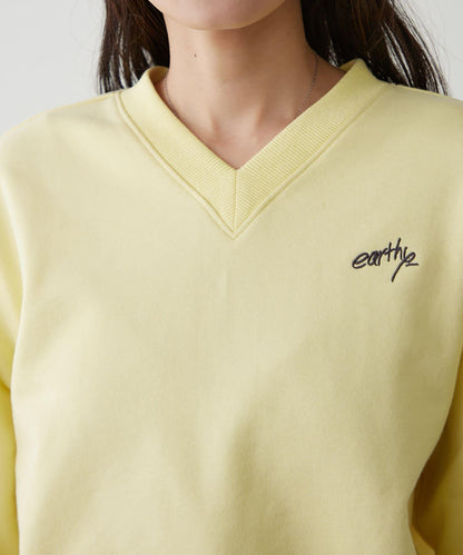 earthy_ 有機棉 V領設計 衛衣