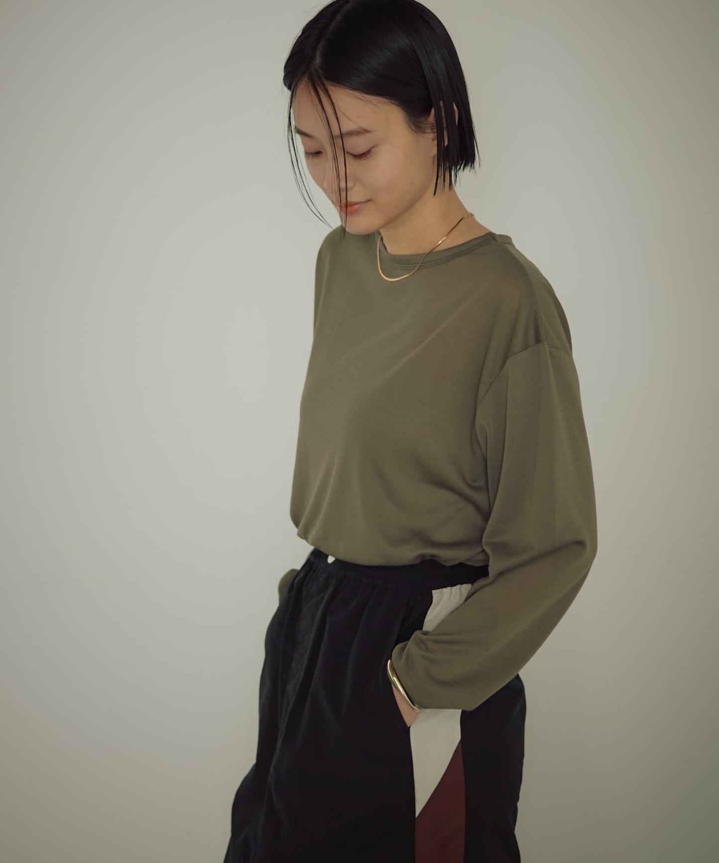 earthy_ 寬鬆透視 長袖T恤